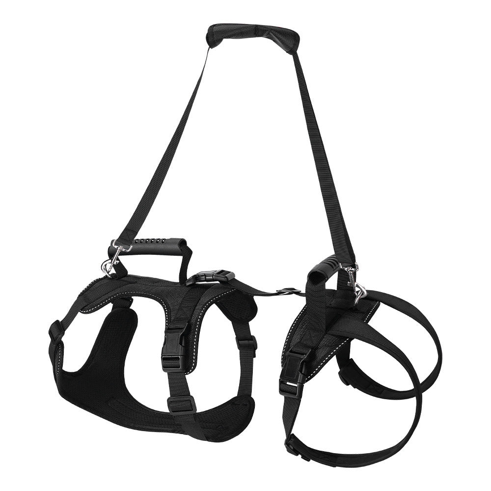 Black three-section support harness for senior large dogs, product image 5