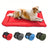Portable waterproof dog mat in red for camping and travel
