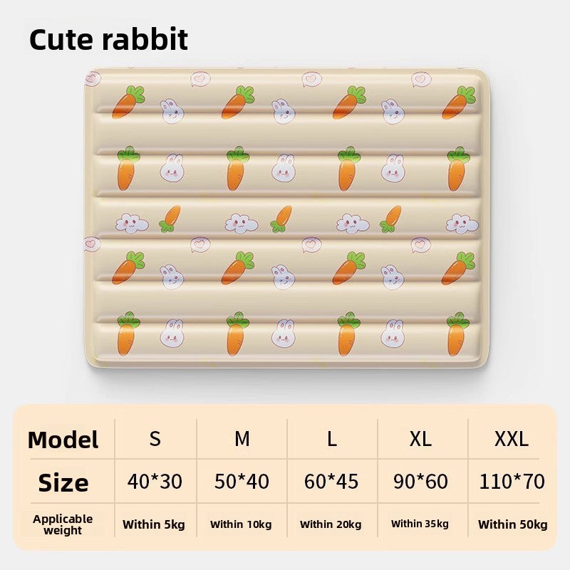 Oxford cloth gel pet cooling mat in Cute Rabbit, size Small 40 x 30cm