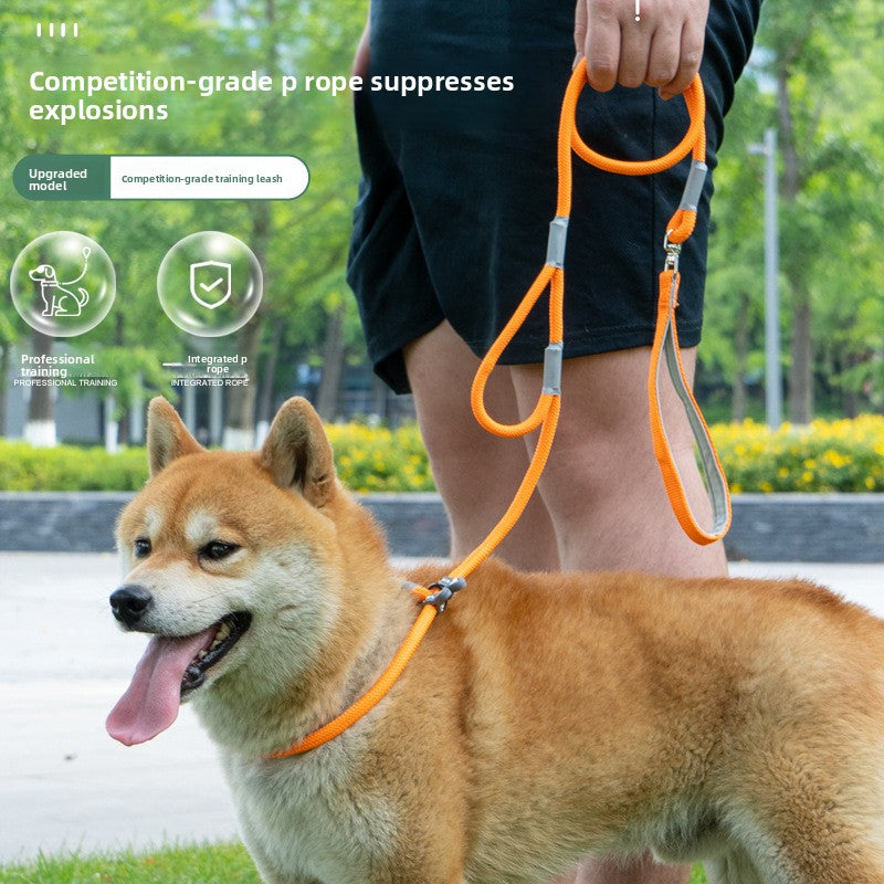 Anti-escape fabric dog slip lead with adjustable loop, product image 1