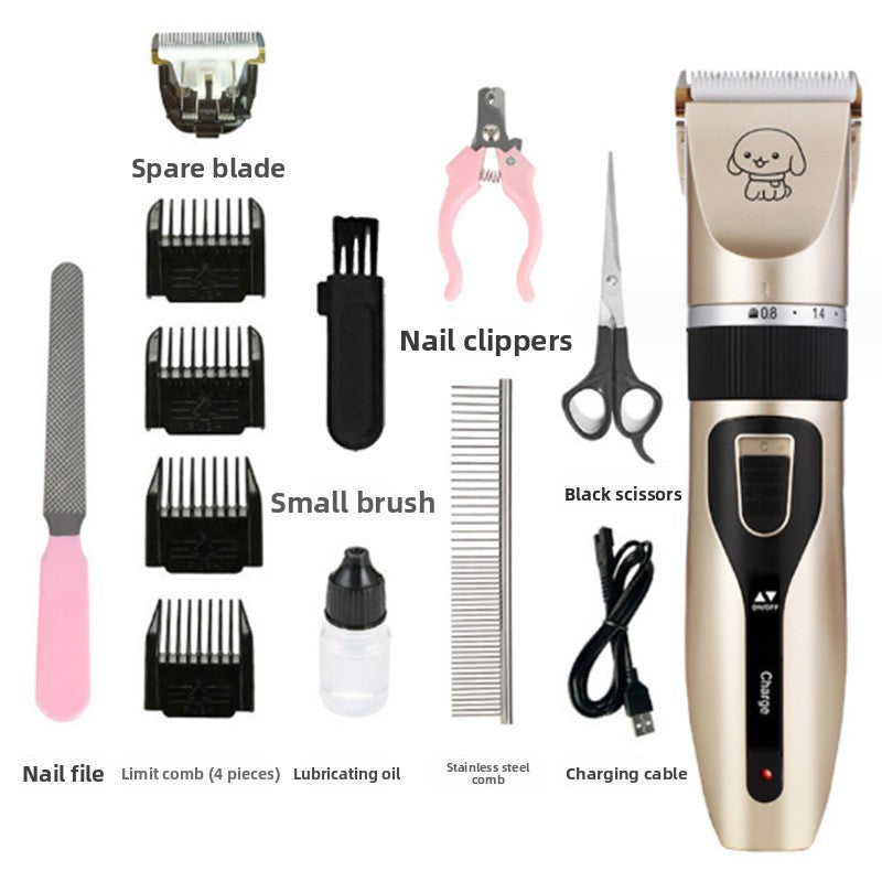 Rechargeable Low Noise Clipper Kit with Guide Combs for Dogs and Cats