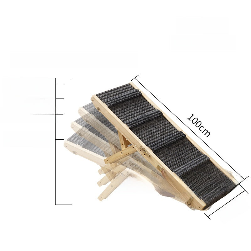 Foldable solid pine wooden dog ramp, detail photo 7