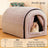 Grey enclosed pet house tent with door curtain, view 8