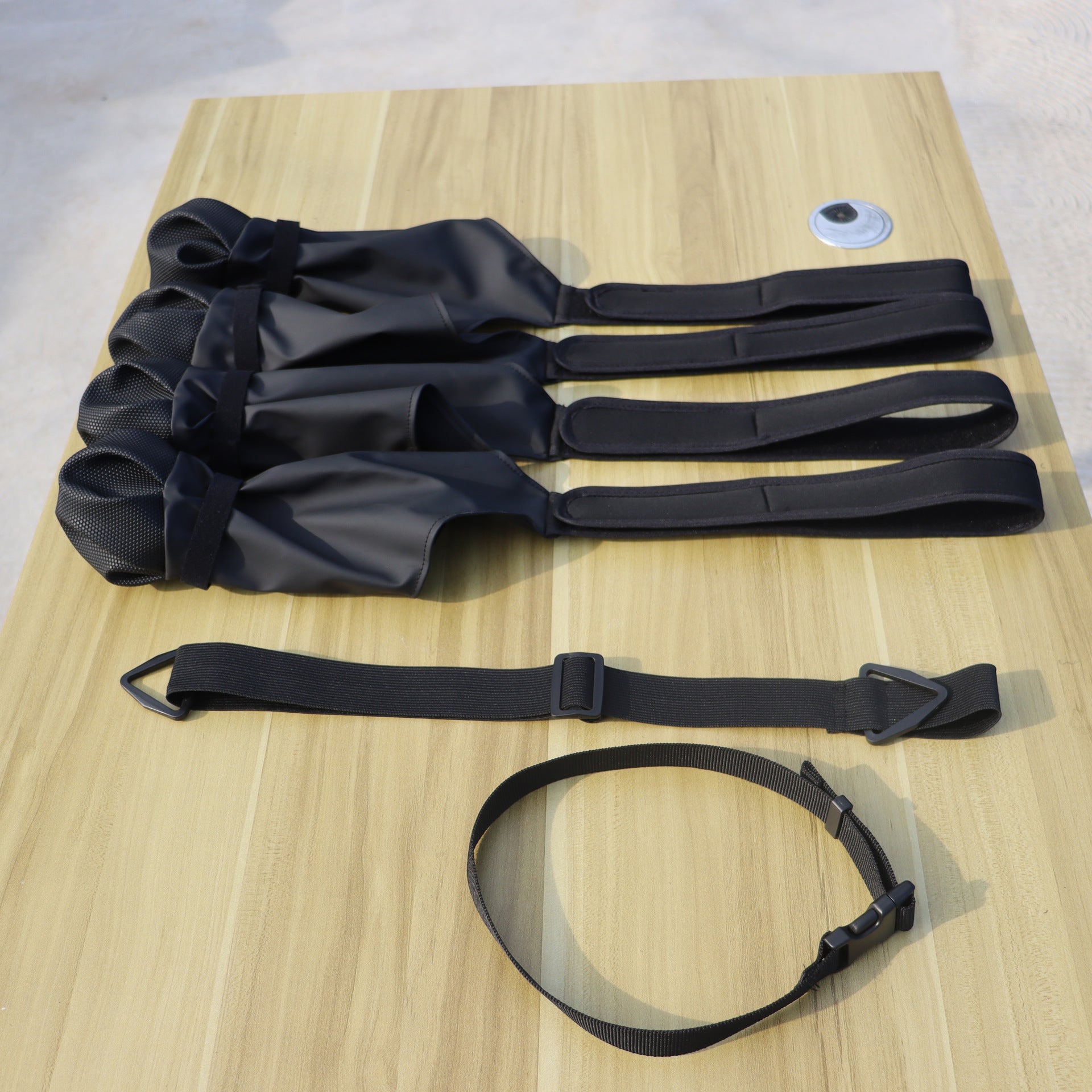 Waterproof anti-slip black dog boots for wet walks in Black, front view