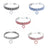 Elastic crystal pet necklace collar with silver plated charm in white, view 1