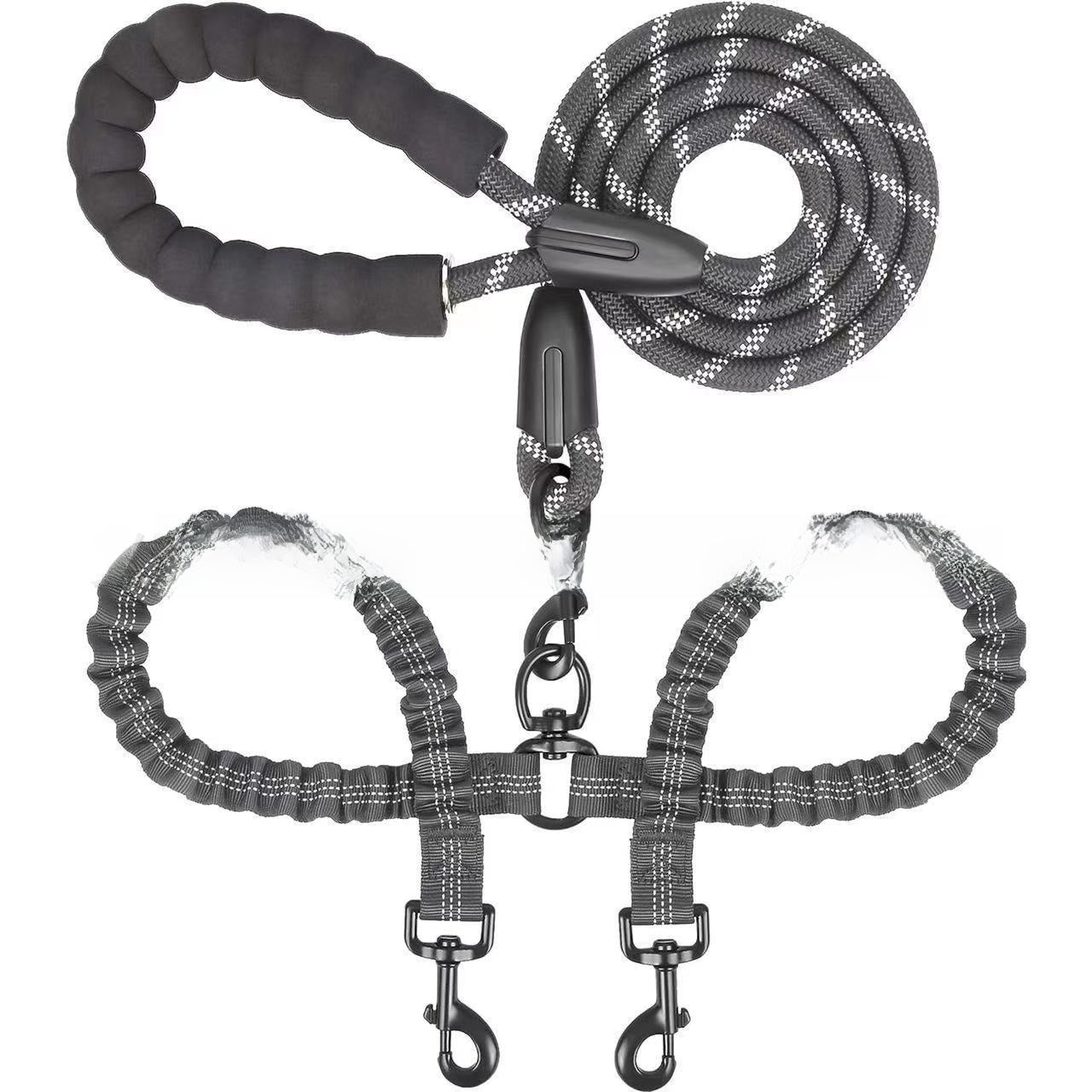 Double-ended nylon dog lead, available from Pet Royale UK