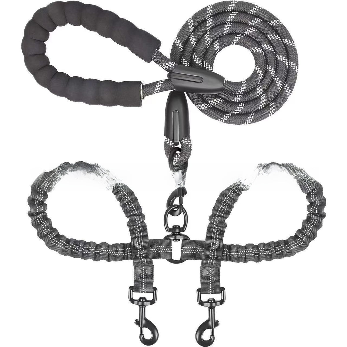 Double-ended nylon dog lead, available from Pet Royale UK