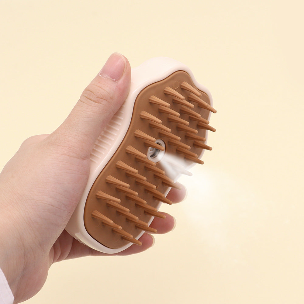 Pet spray grooming brush with water mist, main product photo