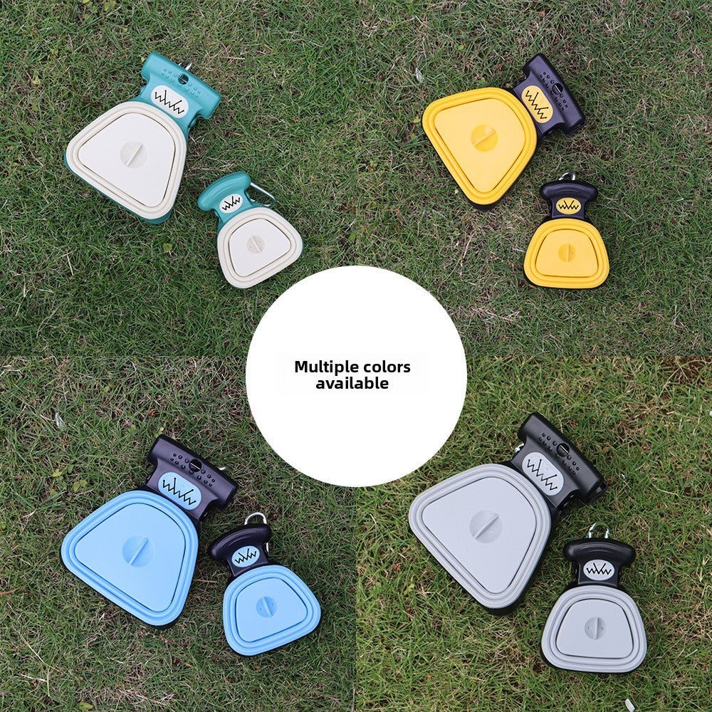 Foldable dog poop scooper with clip jaws in yellow