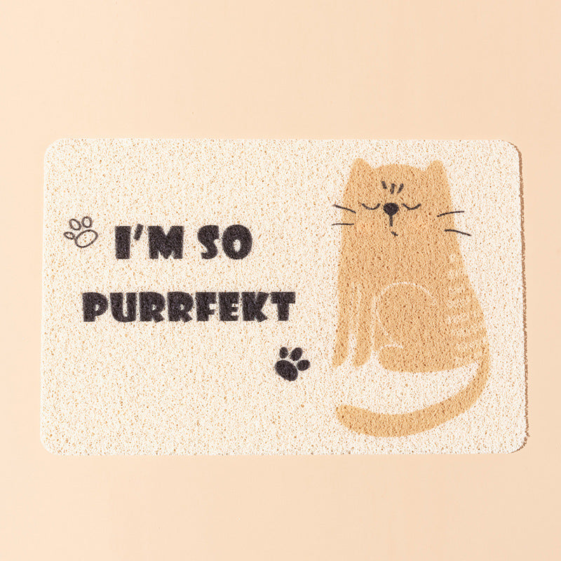 PVC Loop Pile Cat Litter Mat with Waterproof Base and Patterns
