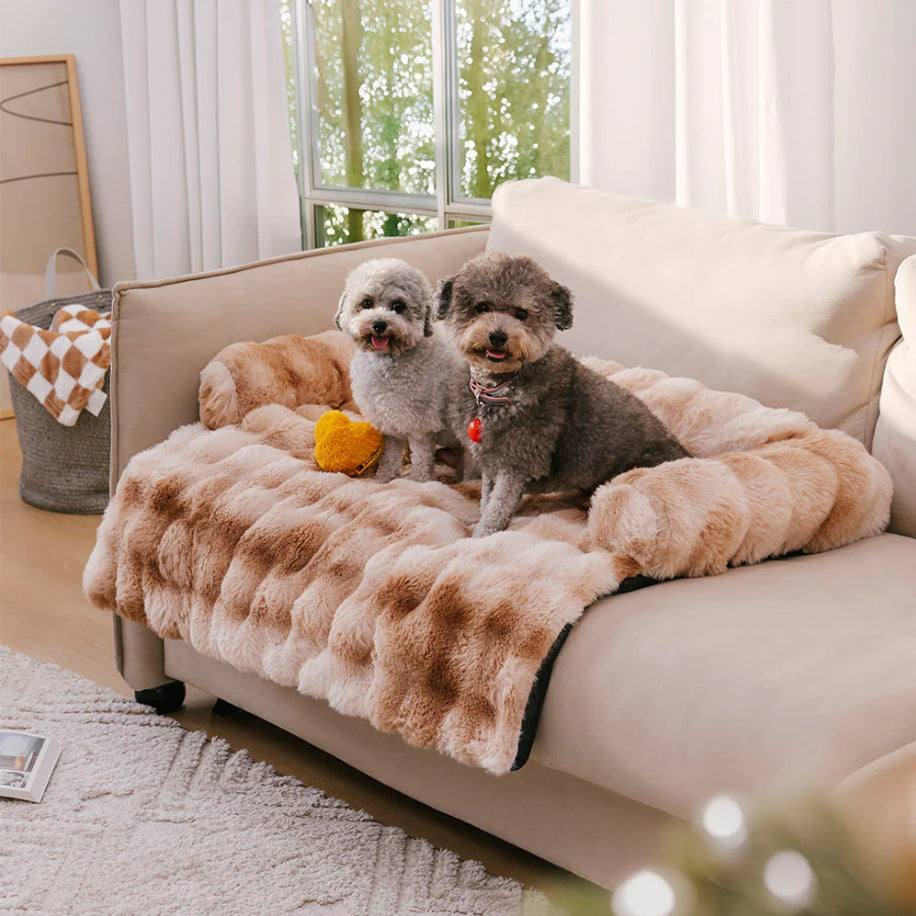 Dark grey corner long plush pet sofa bed, view 22