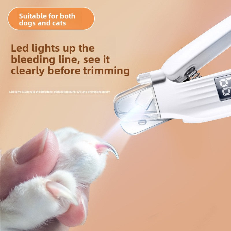 Rechargeable LED Pet Nail Clipper with Built-in Sharpener