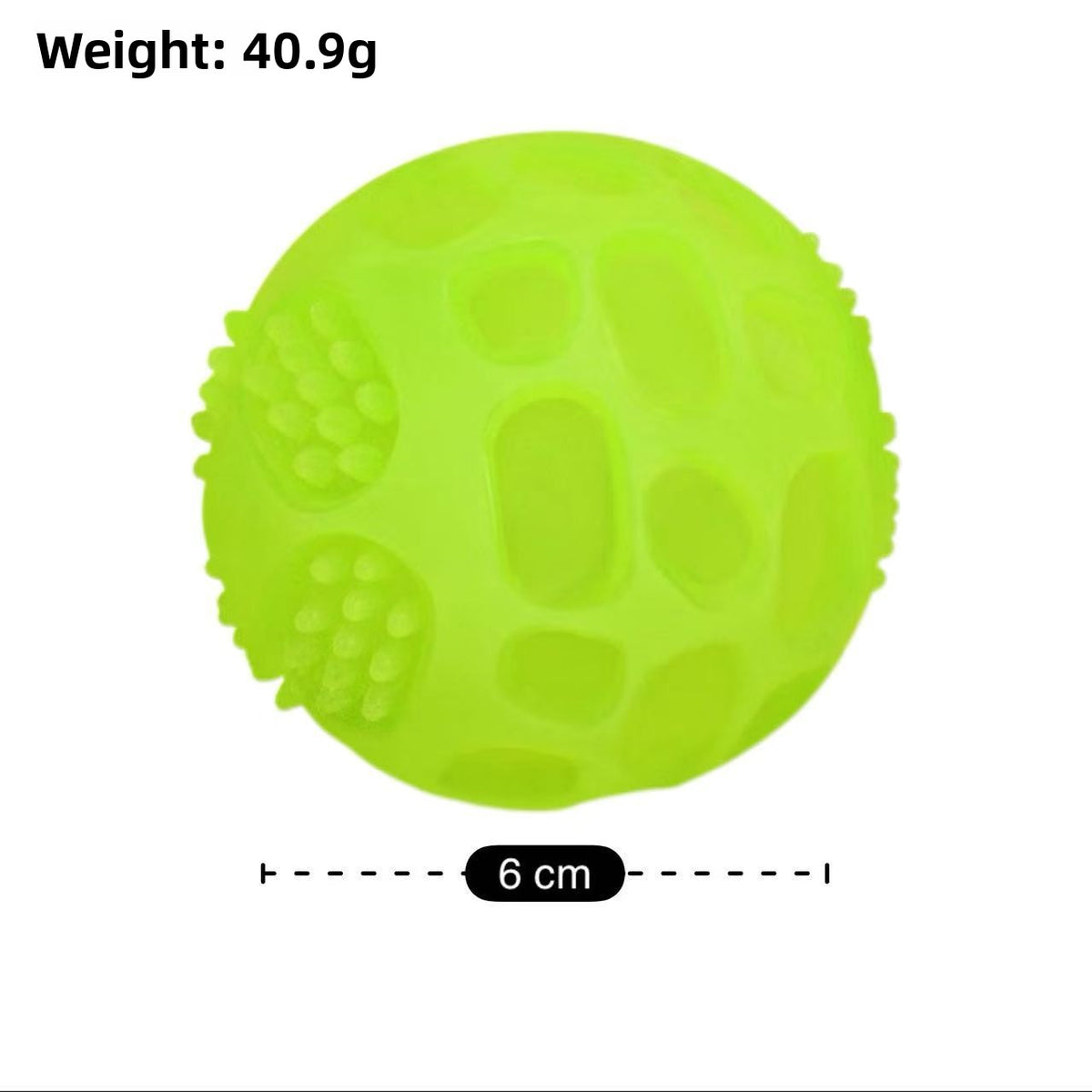 Glow-in-the-dark squeaky chew ball for dogs - photo 5