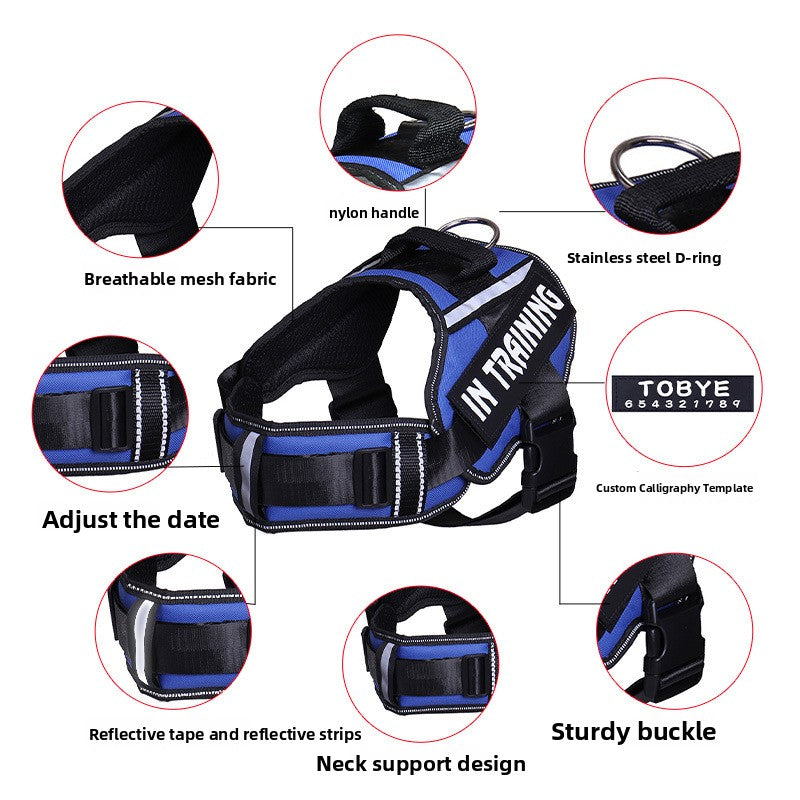 Reflective air mesh dog harness, 4 sizes available