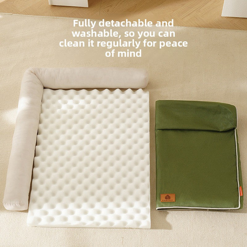 Four-Season Dog Kennel Bed with Waterproof Removable Base
