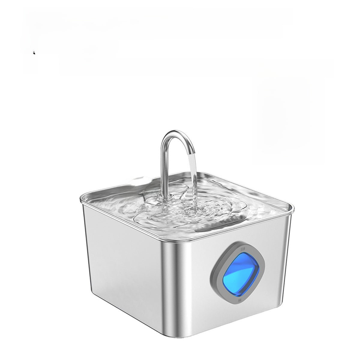 304 Stainless Steel Pet Water Fountain with Faucet Spout and Viewing Window, 2.2L or 3.2L