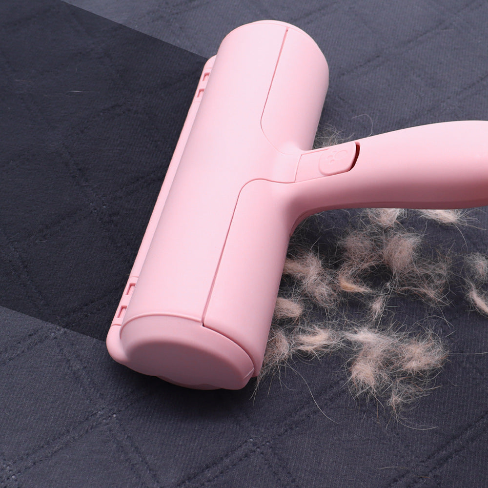 Blue reusable pet hair remover roller brush for sofas and clothes