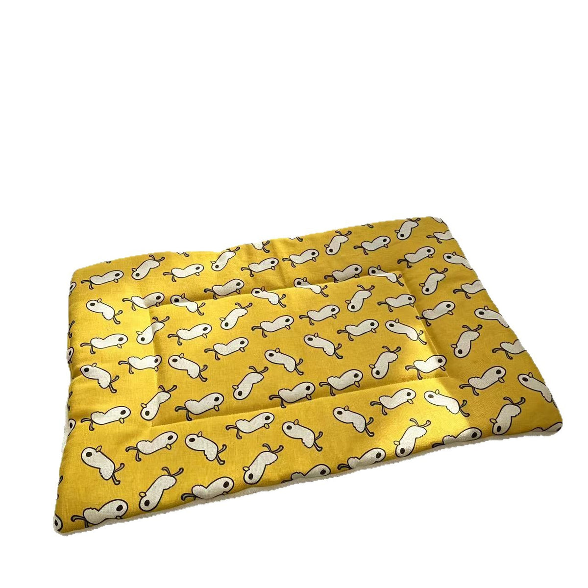 Cotton linen pet bed mat for dogs and cats, shown in 13 colours and styles