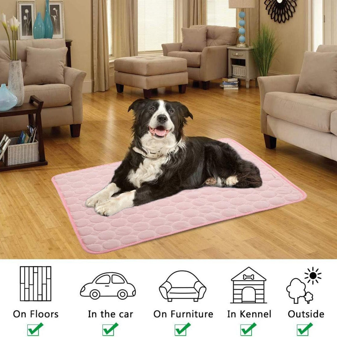 Ice silk cooling mat with waterproof layer, photo from another angle