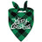 Christmas printed pet bandana for dogs and cats in Green Christmas Elk, top view