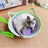 Small woven rattan cat nest in macaron blue with ball, view 26