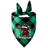 Christmas printed pet bandana for dogs and cats in Green Elk, material detail