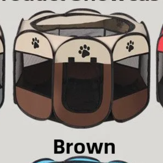 Paw print pop-up pet tent with breathable mesh windows, product image 6