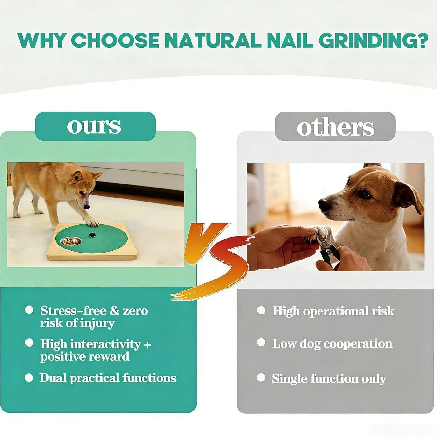Rotating Wooden Dog Nail File with Hidden Snack Box