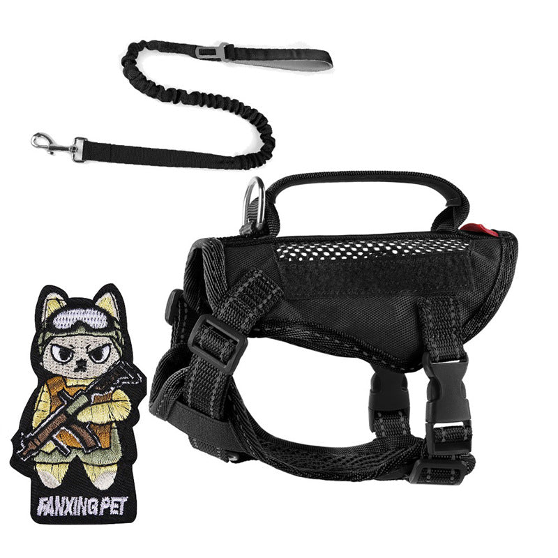 Black escape resistant cat harness with elastic lead, view 18