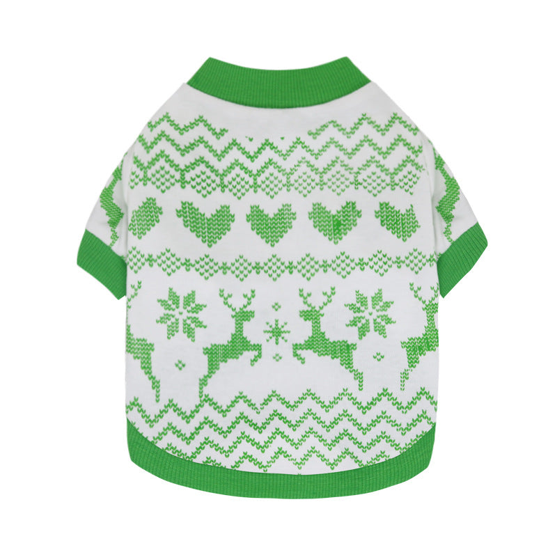 Cotton holiday pet T-shirt for small dogs and cats, material detail