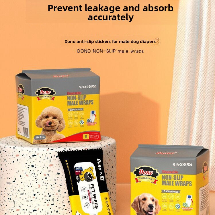 Dono Non-Slip Male Dog Diapers with Wet Wipes