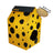 Corrugated cardboard cat nest house with checkerboard print design, view 3