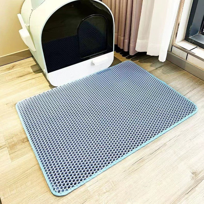 Waterproof Honeycomb EVA Litter Mat for Cats, Anti-Slip Base