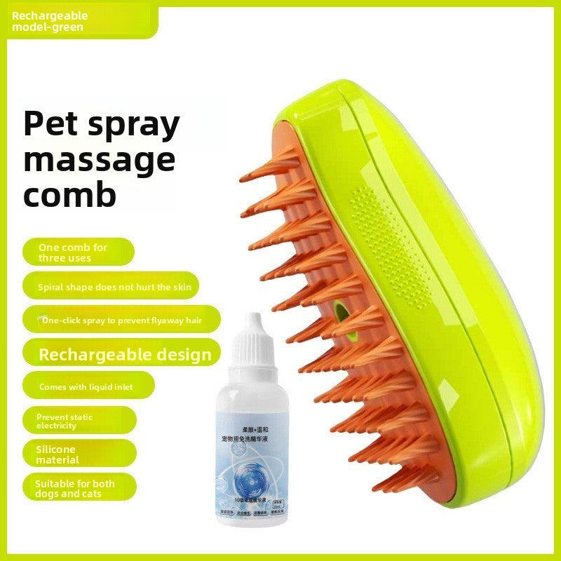 Electric Massaging Spray Comb with Silicone Tips, Anti-Static