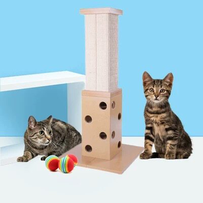 Heart shaped sisal cat scratching board with base, photo 1 of 10