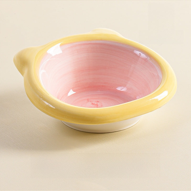 Ceramic Pet Food Bowl with Anti-Spill Design