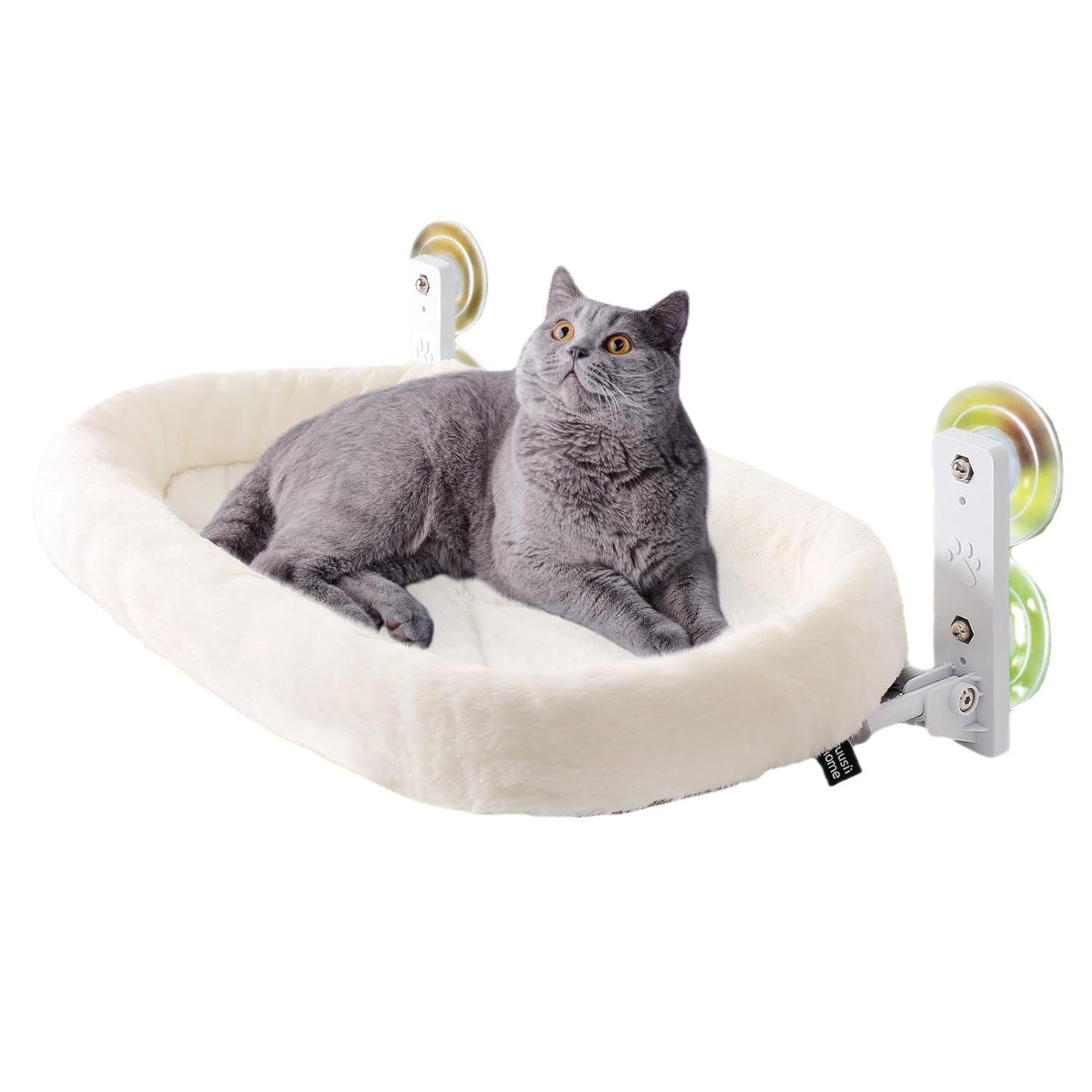 Window suction cup cat hammock with soft faux fur bed, product image 5