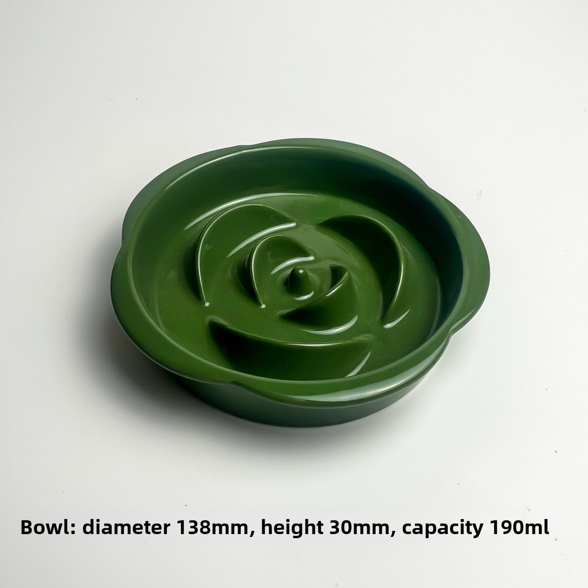 Slanted Ceramic Cat Bowl with Flower Design and Optional Stand for Neck Comfort