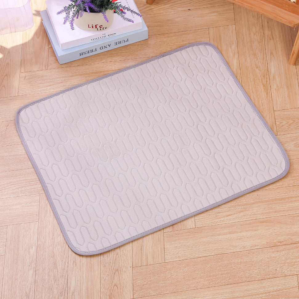 Ice silk pet cooling mat in Grey with Latex, size Large 70 x 55cm