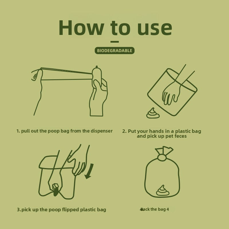 Biodegradable dog poop bags on rolls, photo from another angle