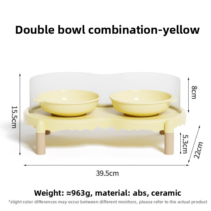 Ceramic Pet Bowl with Elevated Stand for Cats and Dogs in Four Colours