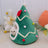 Red Christmas cat bed with bow and tree print, view 2