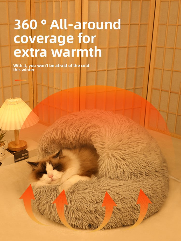 Heated enclosed cat cave bed, sizes from Small 2kg Kitten