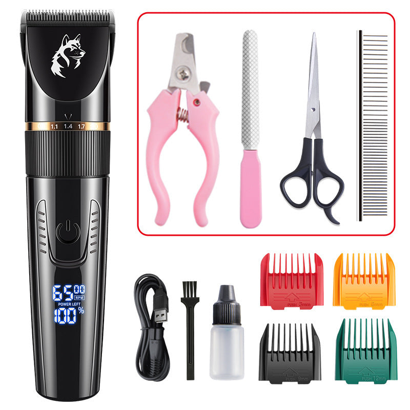 Waterproof Pet Hair Clipper with Guide Combs, Quiet and Rechargeable