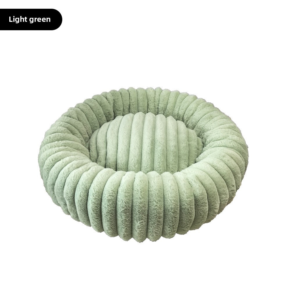 Round Plush Calming Bed for Dogs, Cats and Rabbits, 40-120cm