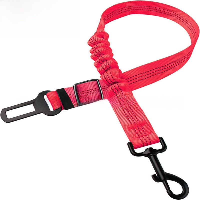 Dog car seat belt leads in many colours with metal clips