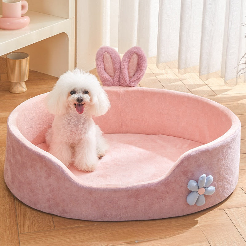 Sponge Kennel Sofa Bed with Blanket Option, Washable Lounger