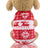 Coral velvet Christmas dog jumper with reindeer print in Red Deer, showing size and shape