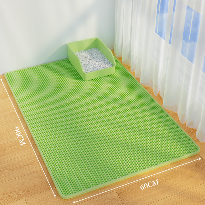 Leak-Proof Double Layer EVA Cat Litter Mat, Anti-Splash
