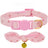 Rabbit ears cotton collar for cats in Heart, showing size and shape